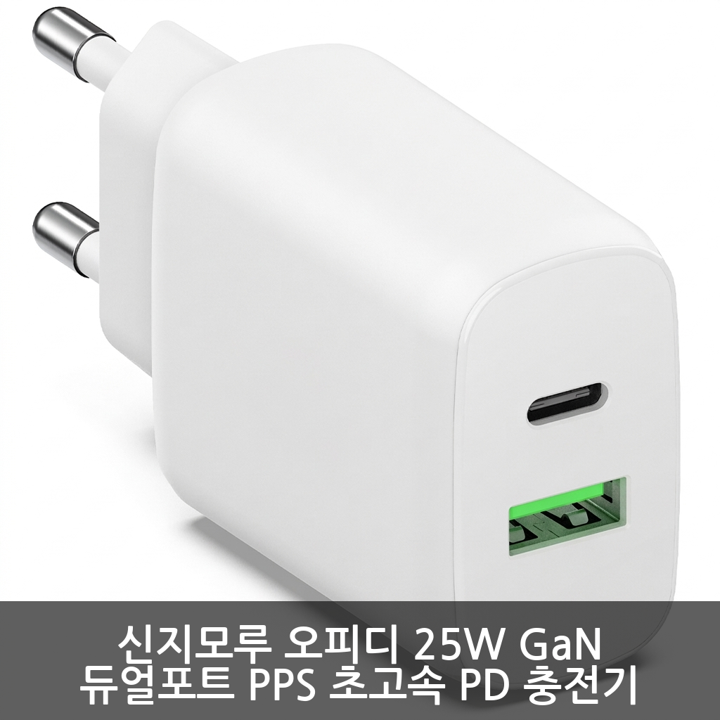 신지모루 오피디 25W GaN 듀얼포트 PPS 초고속 PD 충전기 리뷰: 7천 원대 가성비로 빠르게, 작게, 듀얼로 이미지 1