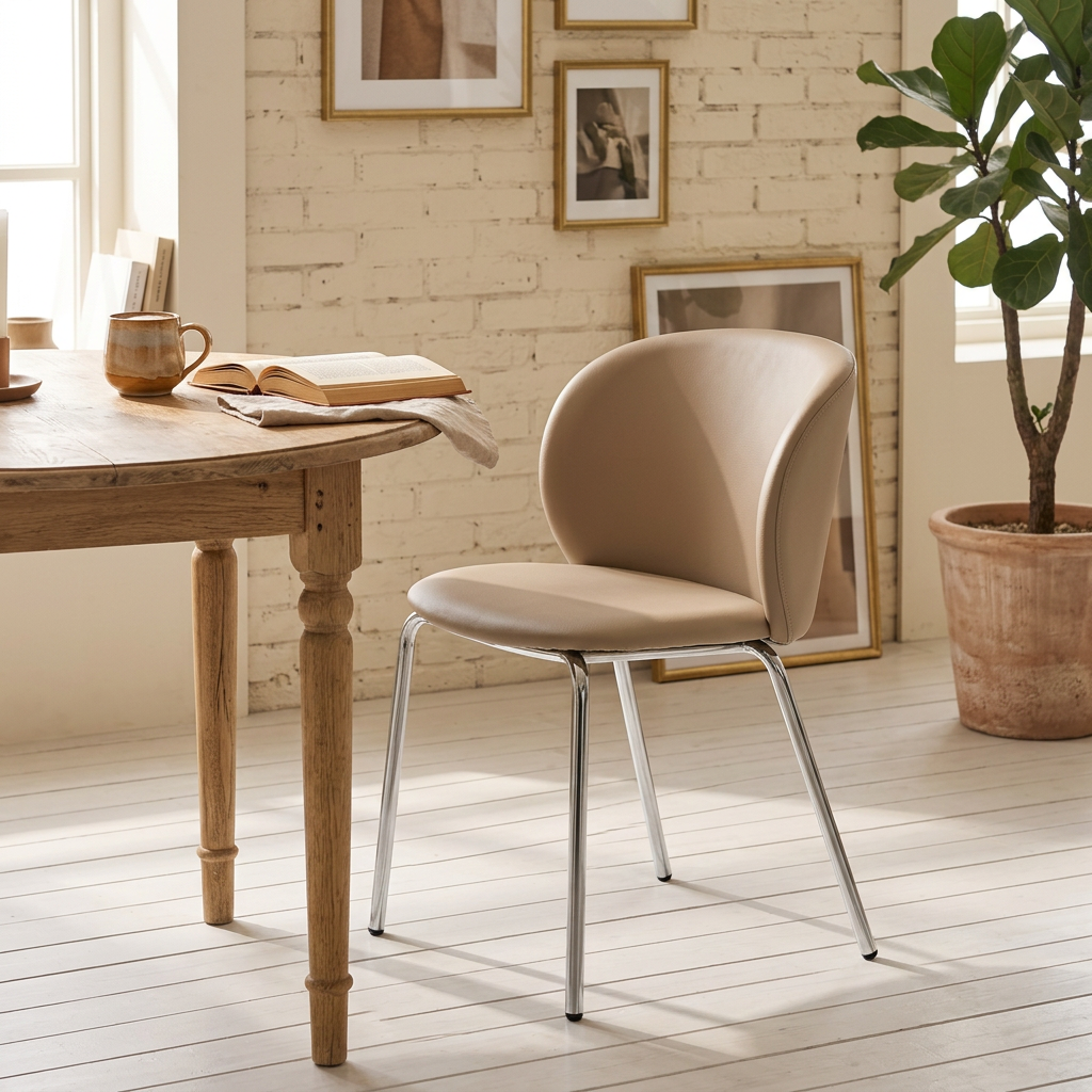 메종드꼼마 스칸딕 체어 식탁의자 베이지 2개 세트 리뷰: 따뜻한 톤으로 완성하는 스칸디 인테리어 이미지 3